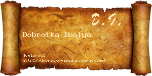 Dobrotka Ibolya névjegykártya