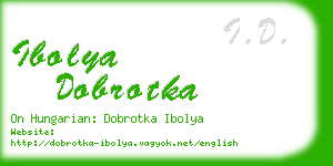 ibolya dobrotka business card